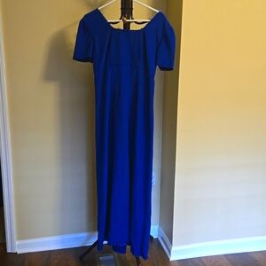 Elegant Royal Blue Dress with Beaded Neckline